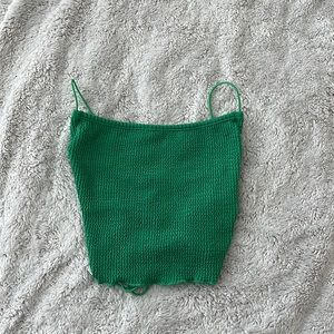 Bright Green Open Back Crop Top